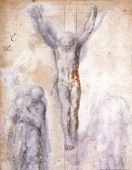 Michelangelo Buonarroti Christ Crucified between the Virgin and Nicodemus France oil painting art